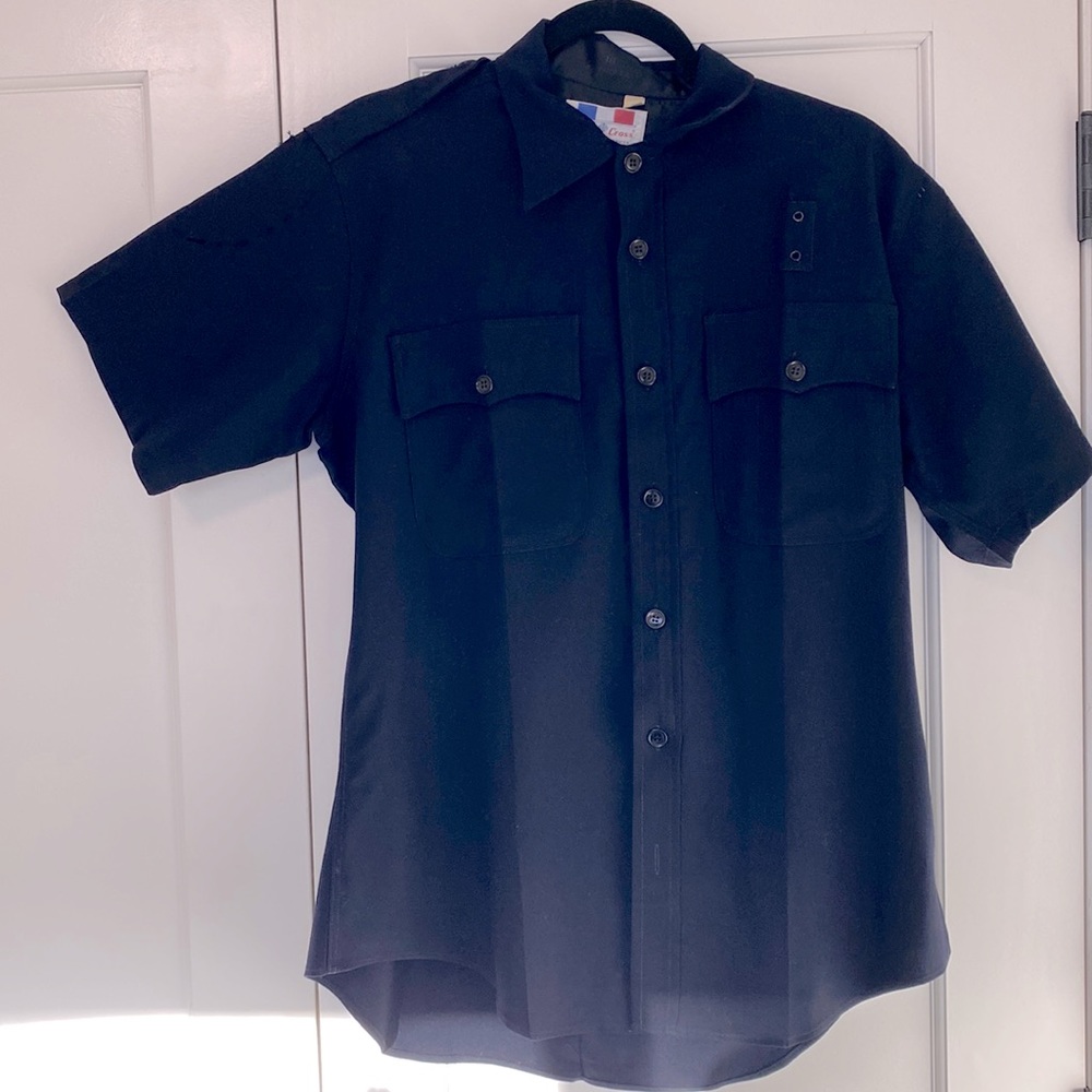 Vintage blue police shirt button up/zip up size 16 raeford uniform